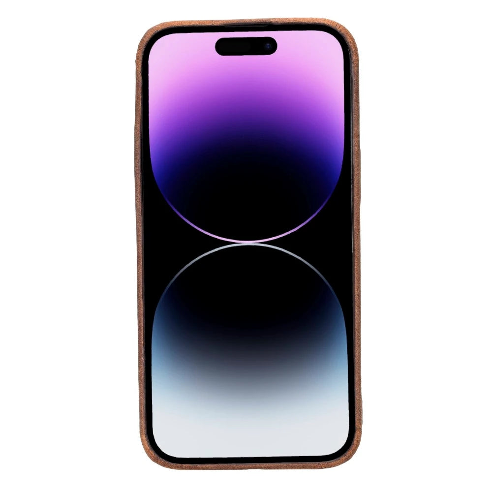 Apple iPhone 14 Pro Max Uyumlu Deri Arka Kapak ROCK G2