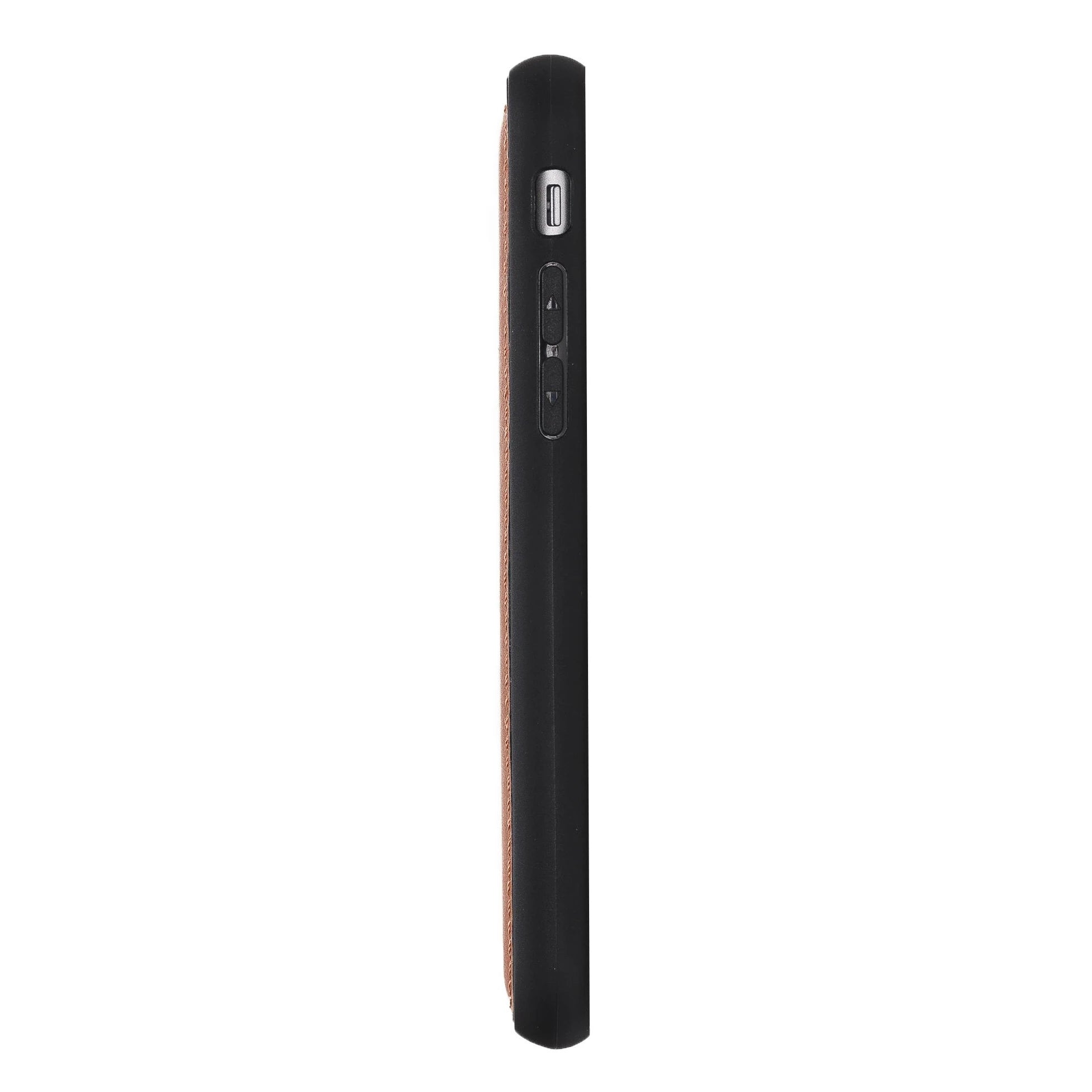 Apple iPhone 7-8-SE Uyumlu Deri Arka Kapak Mercan