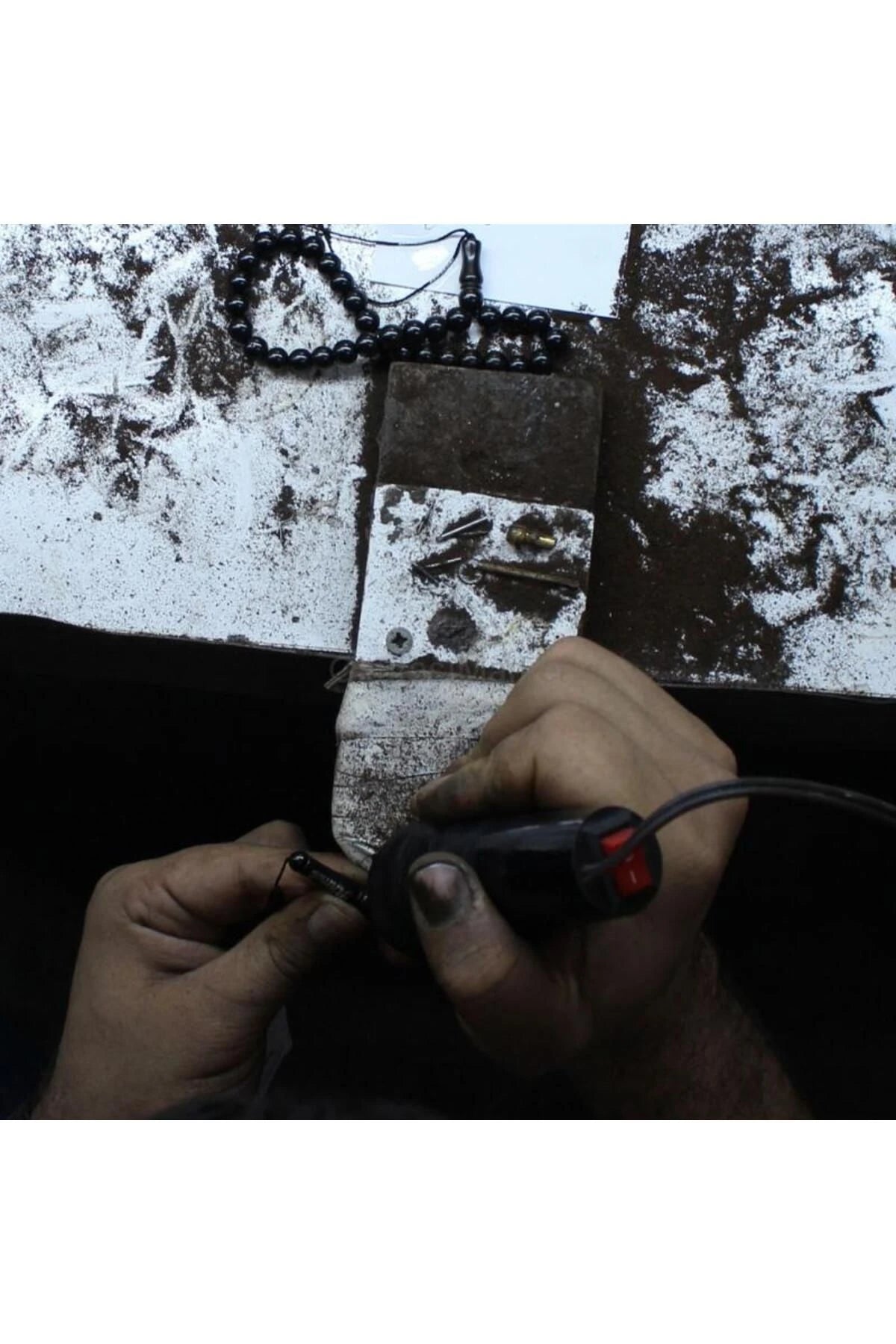 Gümüş Püsküllü 7 X 10 Mm Hakiki Erzurum Oltu Taşı Tesbih