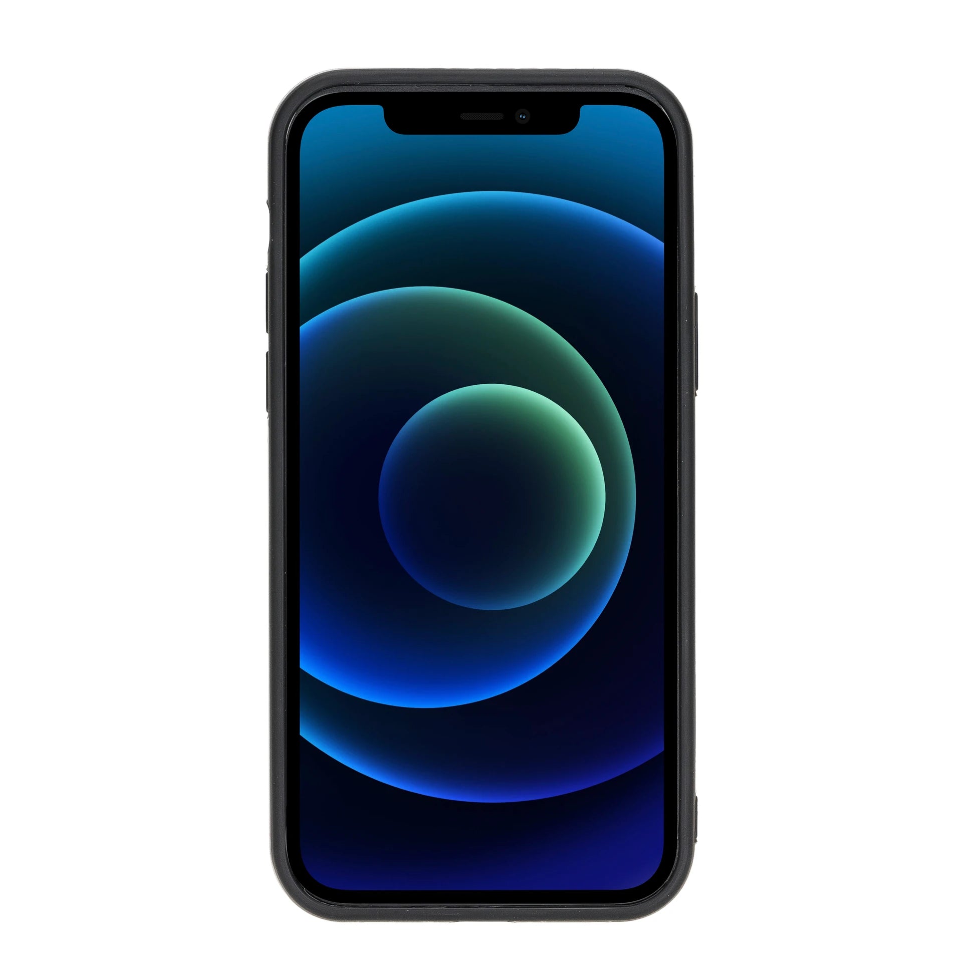 Apple iPhone 12 Uyumlu Deri Arka Kapak RST1 Siyah