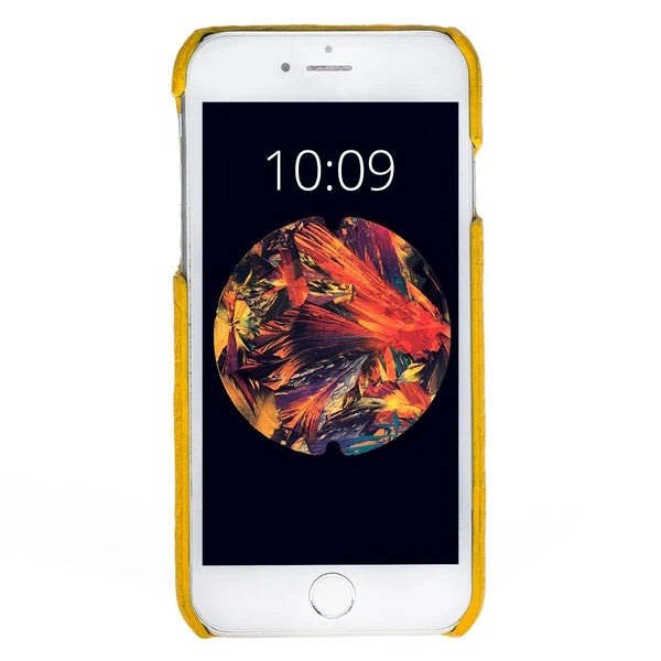 Apple iPhone 7-8-SE Uyumlu Deri Arka Kapak MN-UJ FL12 Sarı