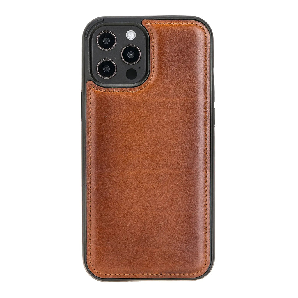 Apple iPhone 12 Pro Max Uyumlu Deri Arka Kapak RST2EF Taba