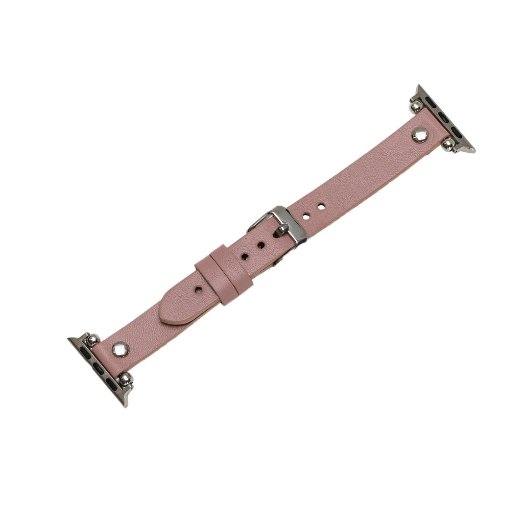 Apple Watch Uyumlu Deri Kordon 38-40-41mm ST NU2 Pembe