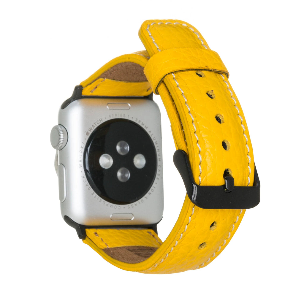 Apple Watch Uyumlu Deri Kordon 38-40-41mm FL12 Sarı