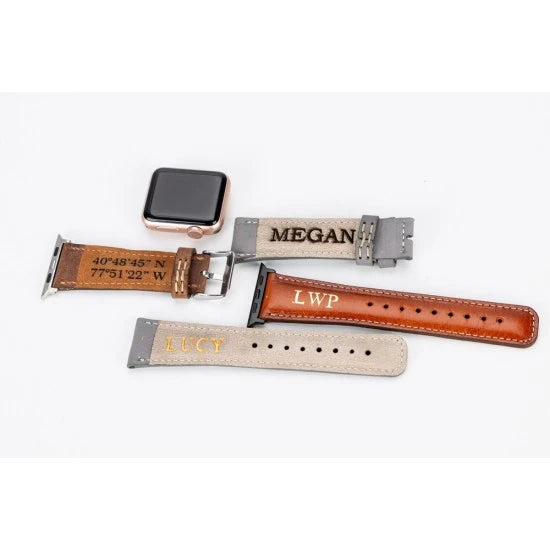 Apple Watch Uyumlu Deri Kordon Orfe 42-44-45mm G1 Siyah