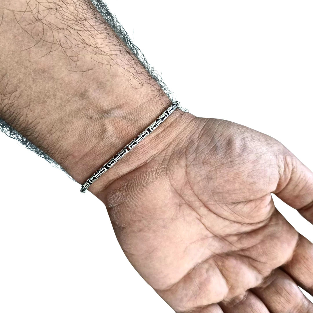 925 Ayar Gümüş Kral Bileklik 2 mm 3 mm 4 mm 4,5 mm 5 mm 6 mm