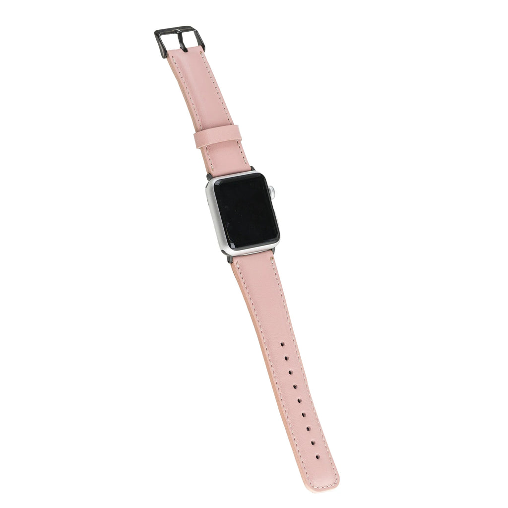 Apple Watch Uyumlu Deri Kordon 42-44-45mm NU2-SM3 Siyah