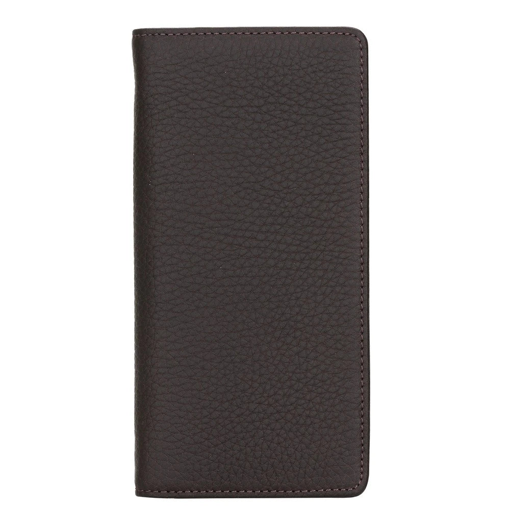 Evra 6.7 inch Uyumlu Deri Kartlıklı Kılıf FL02 Kahve