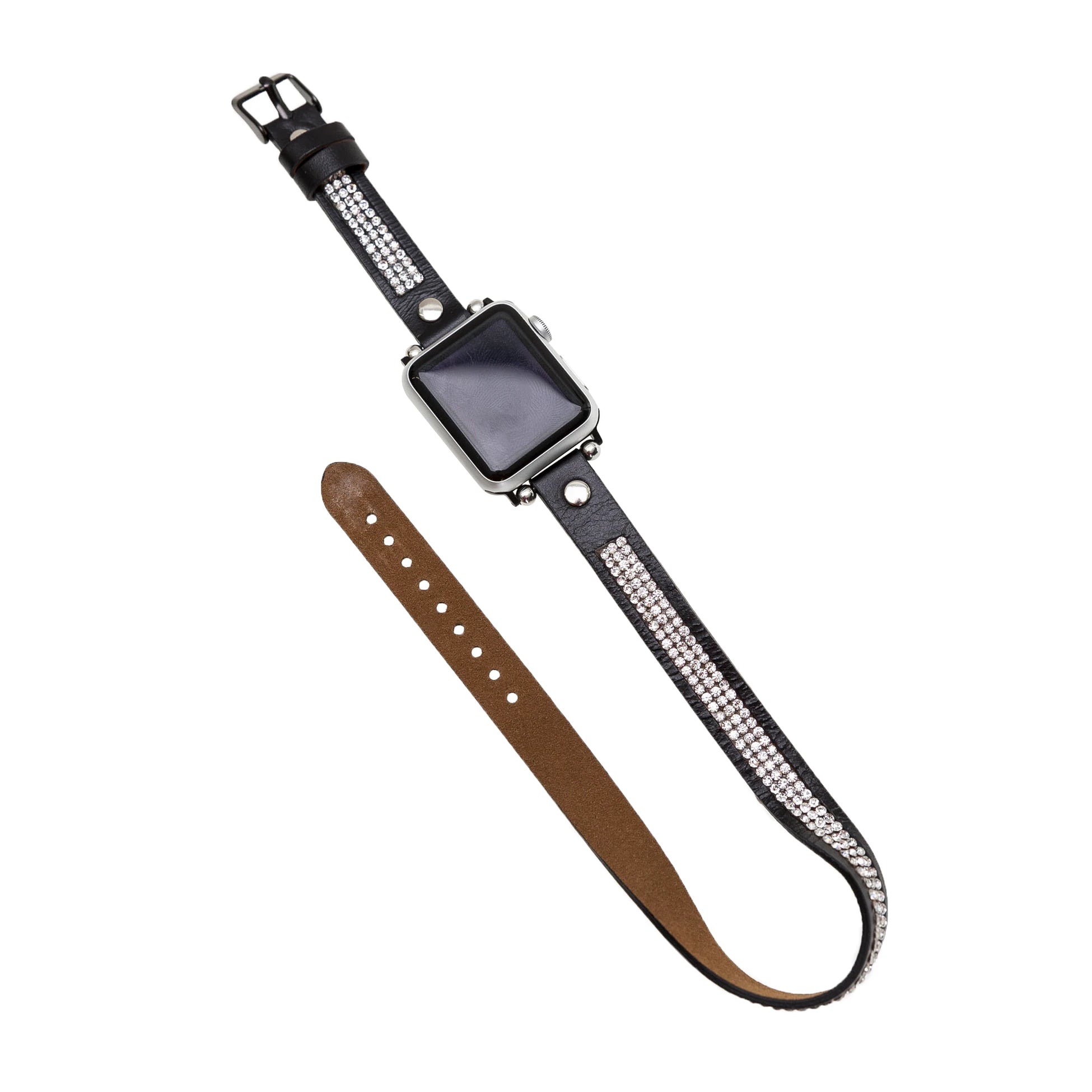 Apple Watch Uyumlu Deri Kordon 38-40-41mm DT Taşlı RST1