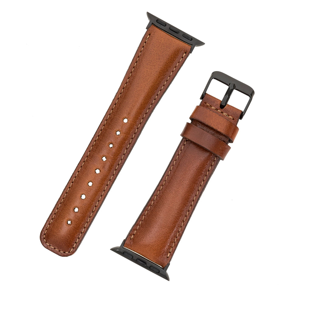 Apple Watch Uyumlu Deri Kordon 38-40-41mm RTST2EF Taba