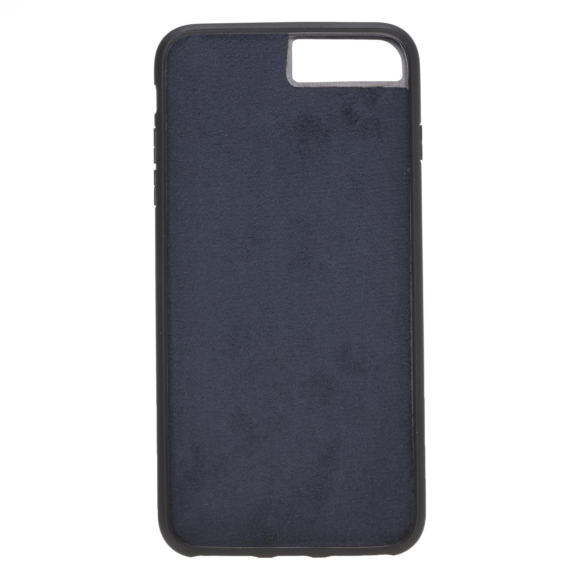 Apple iPhone 7-8 Plus Uyumlu Deri Arka Kapak Mavi
