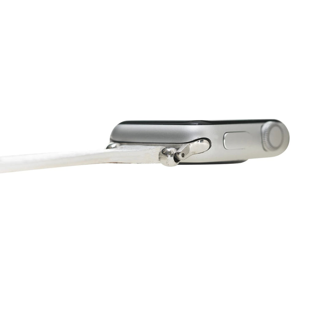 Apple Watch Uyumlu Deri Kordon 38-40-41mm Orfe F3 Beyaz