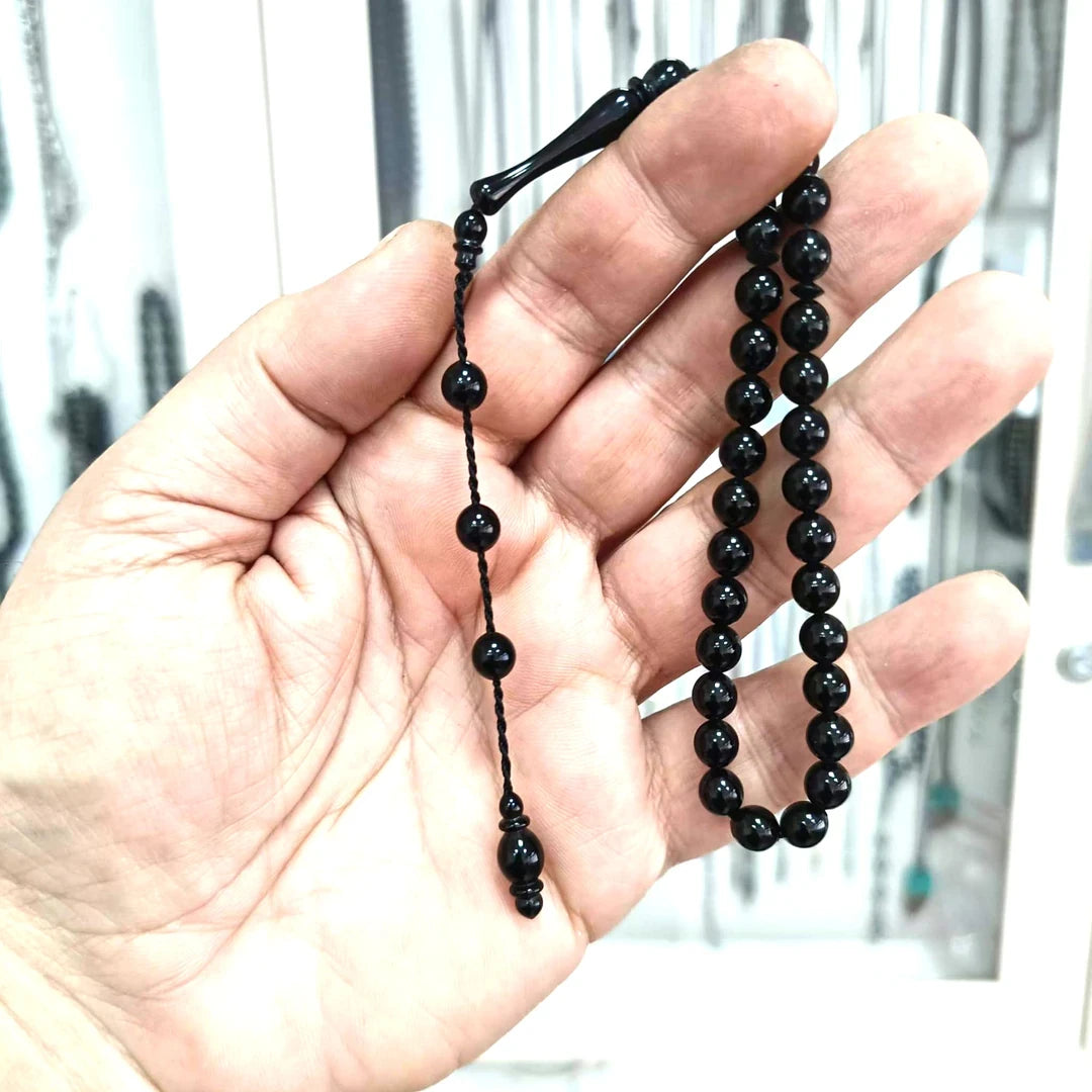 Sistemli Kumpaslı Erzurum Oltu Taşı Tesbih Usta İşçilikli