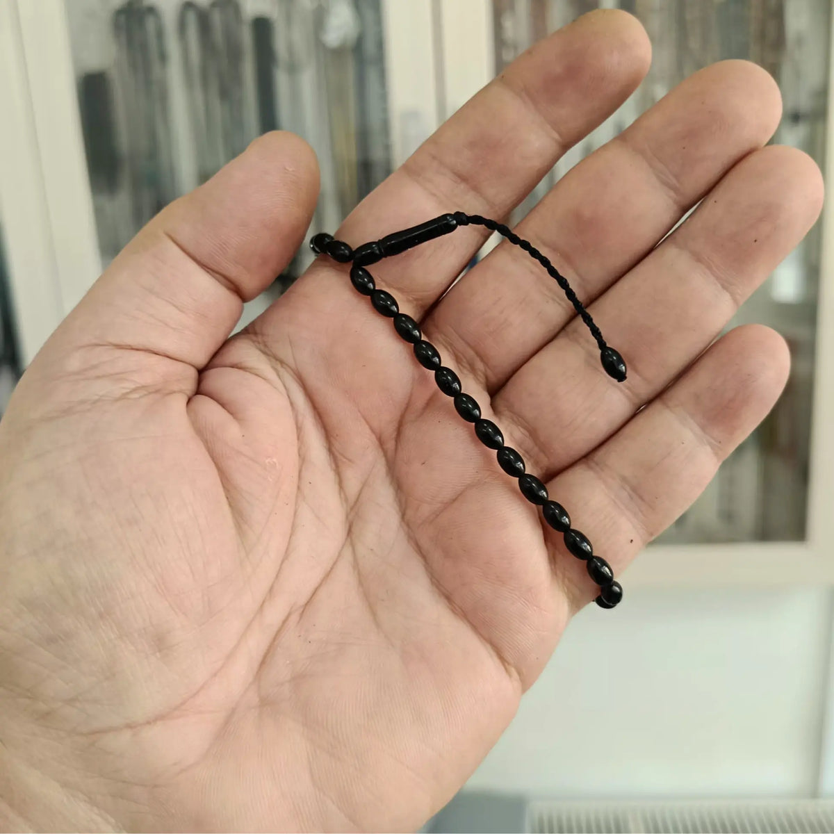 Arpa Cut Erzurum Oltu Stone 4 Parmak Mini Prayer Beads 4 x 6,5 mm
